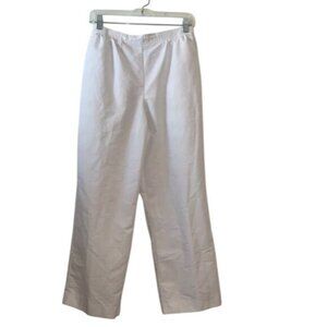 Alfred Dunner Womens White Pull-On Elastic Waist Pants Size 10 Cotton Blend